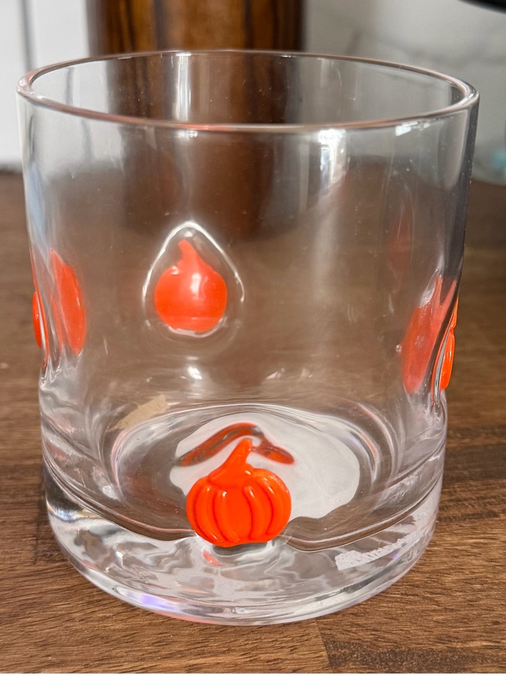 Icon Glass Tumbler with Orange Pumpkin Motifs